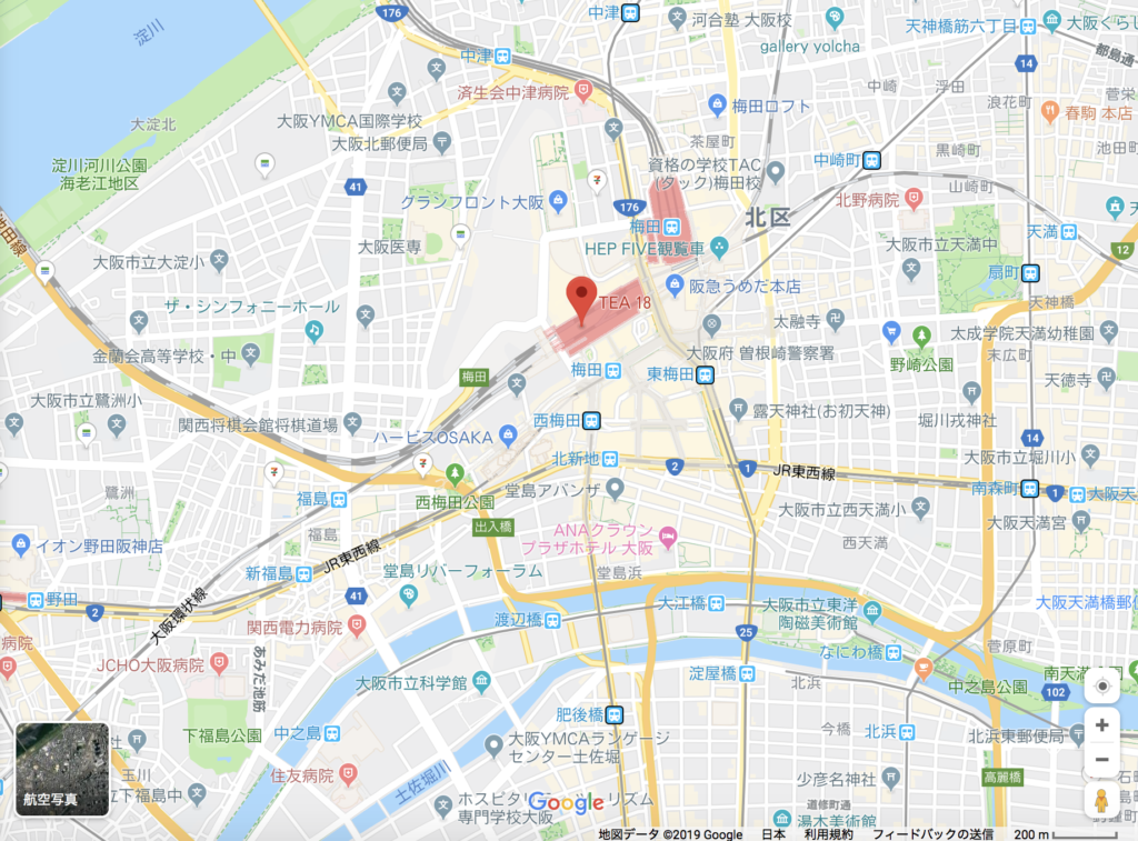 TEA18大阪店の場所と行き方
